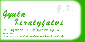 gyula kiralyfalvi business card